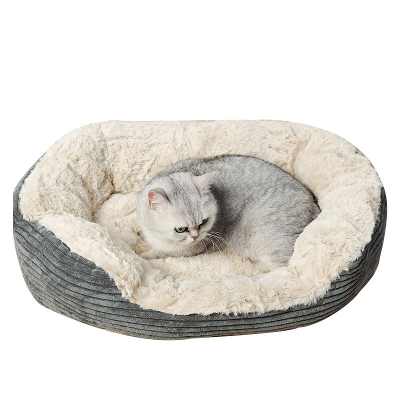 Oval Kennel Winter Warm Plush For Cats