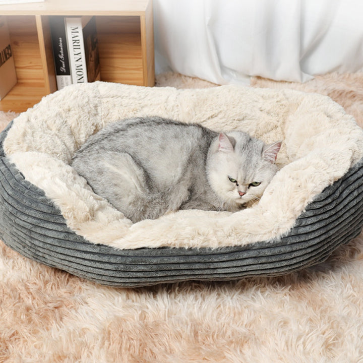 Oval Kennel Winter Warm Plush For Cats