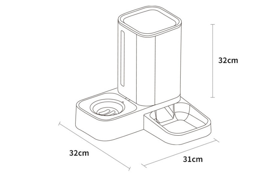Water Storage Double Plastic Pet Bowl