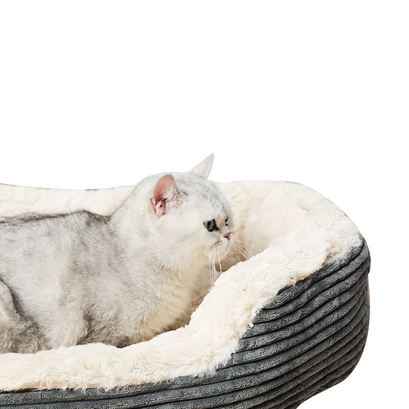 Oval Kennel Winter Warm Plush For Cats