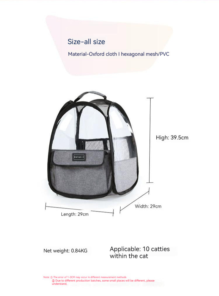 Pet Suitable Transparent Hand Cat Bag